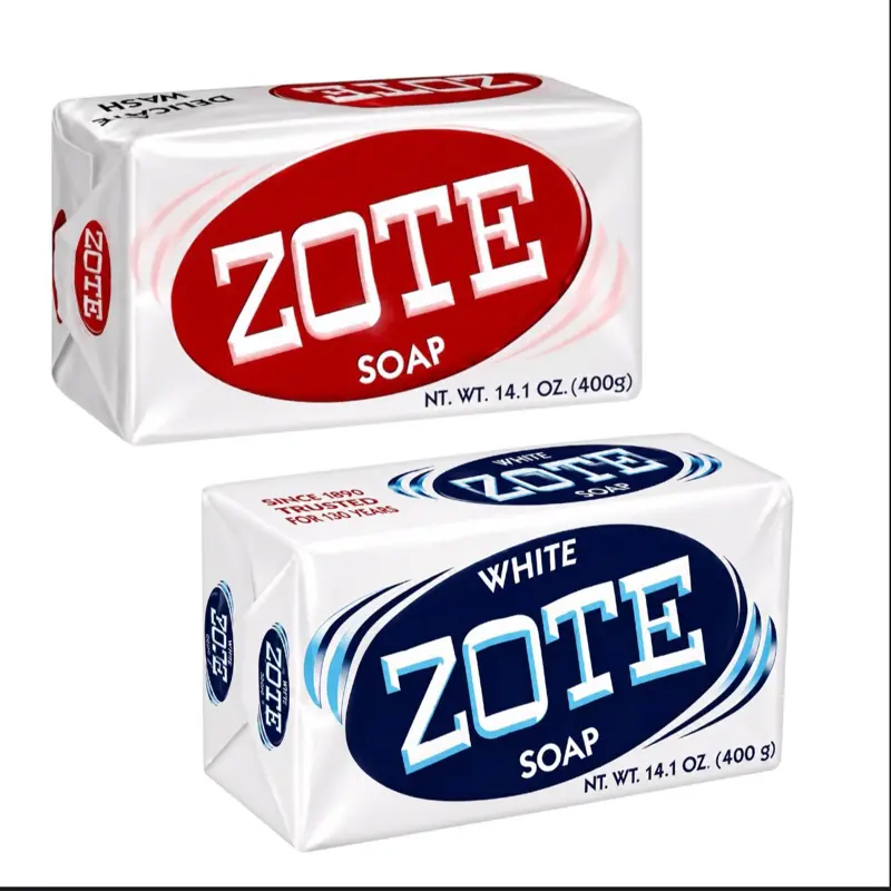 Zote Laundry Soap Bars, Pink & White, 14.1 oz (400g) Each, 2-Pack – 1 Pink + 1 White