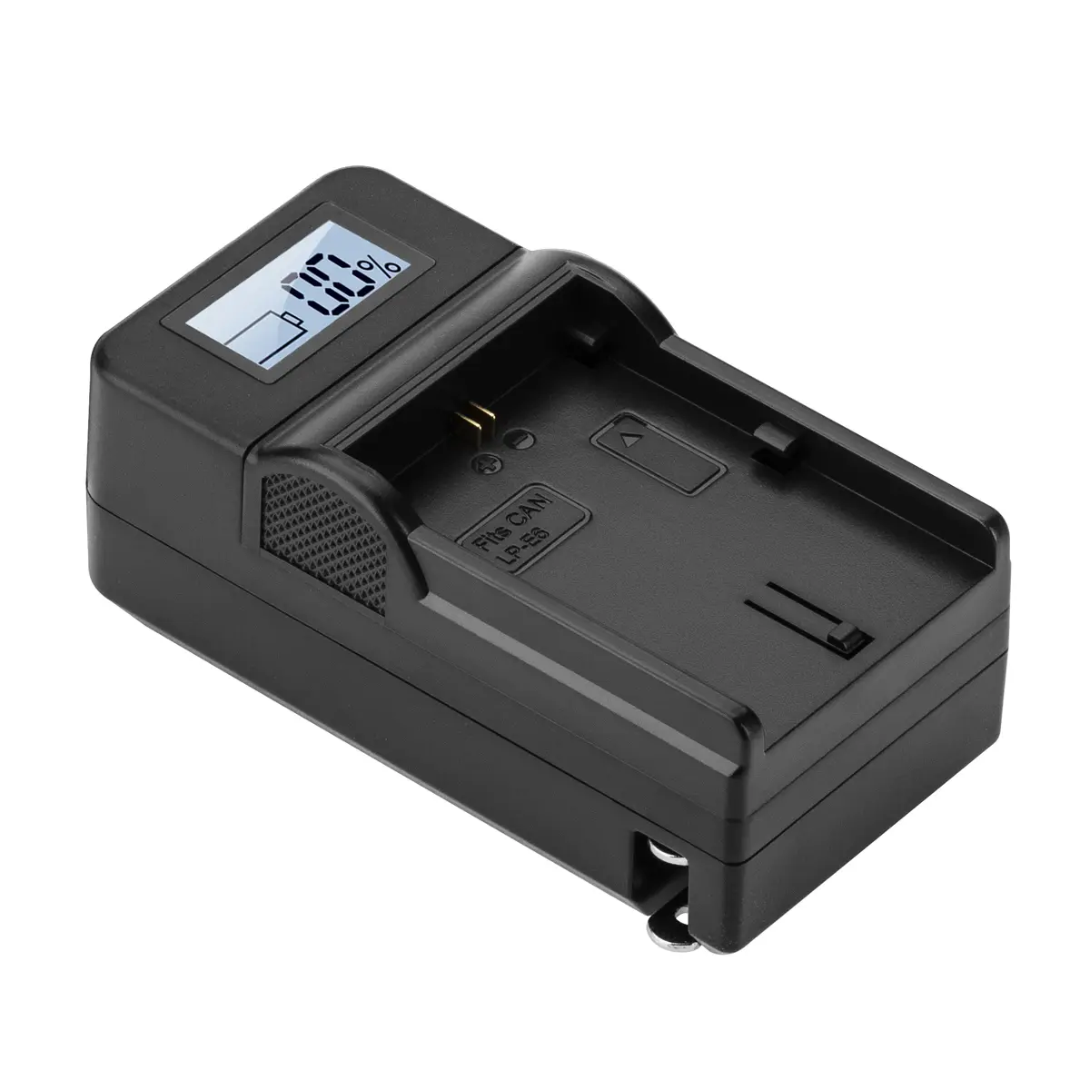 Compact Green Smart Camera Charger with LCD Display - Foldable Design, Camera Charging Accessory for Canon LP-E6N, LP-E6NH Batteries