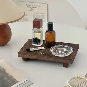 Simple Wooden Desktop Jewelry Perfume Display Rack Tray Board Organizer, Home Photography Stand, Paulownia Material, Universal Setting