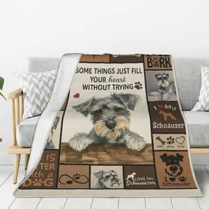 Schnauzer blanket dog blanket comfortable flannel plush bedding Schnauzer gift