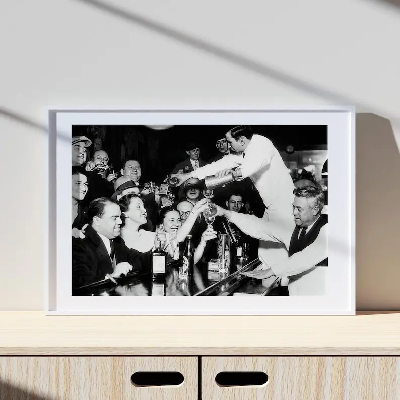 Bartenders Poster, Mancave Poster, Vintage Print, Photography Print, Black White Photo Print, Lifestyle Print,