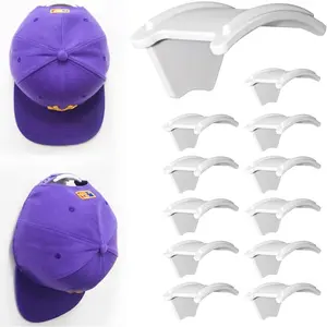 12 Pack Hat Organizer Rack for Baseball Caps, Adhesive Hat Holder Floating Display for Wall, Over the Door and Closet, No-Drilling Room Organization & Decor Hook Accessories