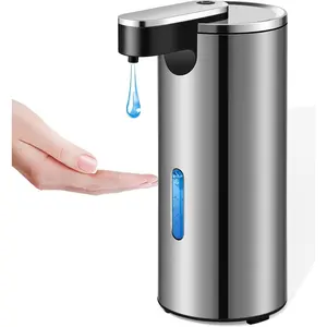 Automatic Soap Dispenser, 13.5oz/400ml Stainless Steel Touchless Soap Dispenser Liquid, 3 Levels Adjustable Infrared Sensor Free Hand Electric Dish Dispenser for Bathroom,Kitchen,Hotel