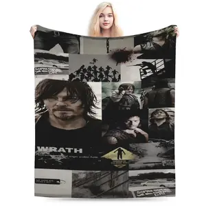 The Walking Dead themed print inspired ultra-soft flannel blanket - soft and comfortable for all seasons, suitable for living room, office, sofa