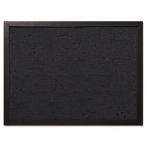 MasterVision Designer Fabric Bulletin Board- 24X18- Black Fabric-Black Frame, Lightweight, Modern, Fabric Surface