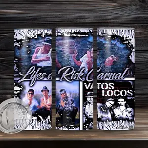 Blood on Blood 20oz Tumbler - Unique Design, Black Background, Featuring Artwork and Graphic Elements - Bottle, Drinkware