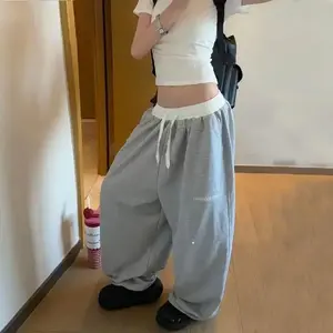 Black Sweatpants Women Streetwear Patchwork Baggy Joggers Y2K Harajuku Wide Leg Pants Summer Korean Fashion Casual Trousers New