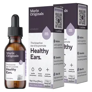 Marie Originals Natural Ear Oil Drops | Mullein Garlic Oil Ear Drops for Infections Prevention, Herbal Ear Ache Drops for Adults, Kids & Pets, Soothes Ear Pain & Wax Removal, Earache Remedies (2 Pack)