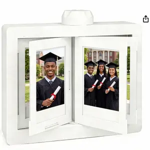 Mini Film Frame & 2x3 Polaroid Display,Photo Flip Box Rotating Album for 24 Photos, DIY Rotating Flip Photo Frame Holder,Kpop Cards，Desktop Photo Holder，Ideal Gift for Photo Lovers & Collectors