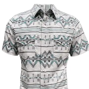 Western Shirt Tops Man Menswear Shortsleeve