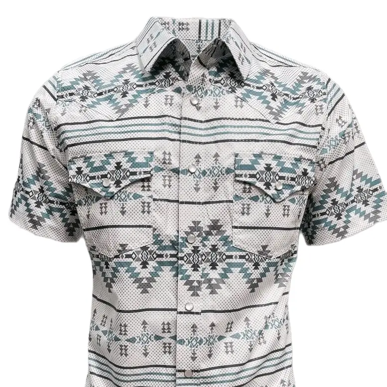 Western Shirt Tops Man Menswear Shortsleeve
