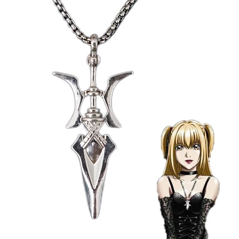 Misa Amane Halberd Necklace, Gothic Anime-Inspired Costume Jewelry for Halloween Cosplay, Character Fan Gifts & Fashion Accessories