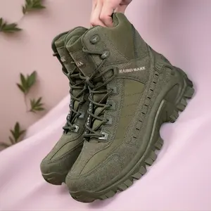 Men's multi-terrain surface hightop outdoor sport sneaker, lightweight and breathable antiskid mountaineering shoes,Hiking boot, desert boot,trendy walking,men shunting boots,anti-slip sport shoe,rubber boot,multi-terrain surface,Combat Boots Hiking Shoes