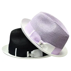 Enzo Collection Straw Stingy Brim Fedora Hat