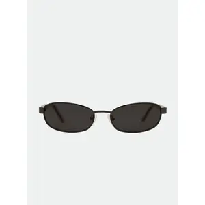 OTRA Papillon - Black Round Metal-Frame Sunglasses with Smoke Lenses, 100% UV Protection, Lightweight & Minimalist Design, Vintage-Inspired Style