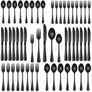 40-Piece Silverware Set, Includes Knife Fork Spoon, Premium Stainless Steel Cutlery Set, 8 Person Service, Mirror Polished, Home Kitchen Dining Hotel Use, Serving Utensils Set, Cutlery Utensil Sets