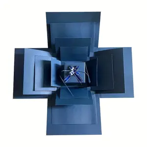 Gift Box Set with Lid, Perfect for Birthdays & Weddings, DIY Party Gift Wrapping Kit, Themed Patterned Paper, Multi-Compartment Boxes, Elegant Gift Box