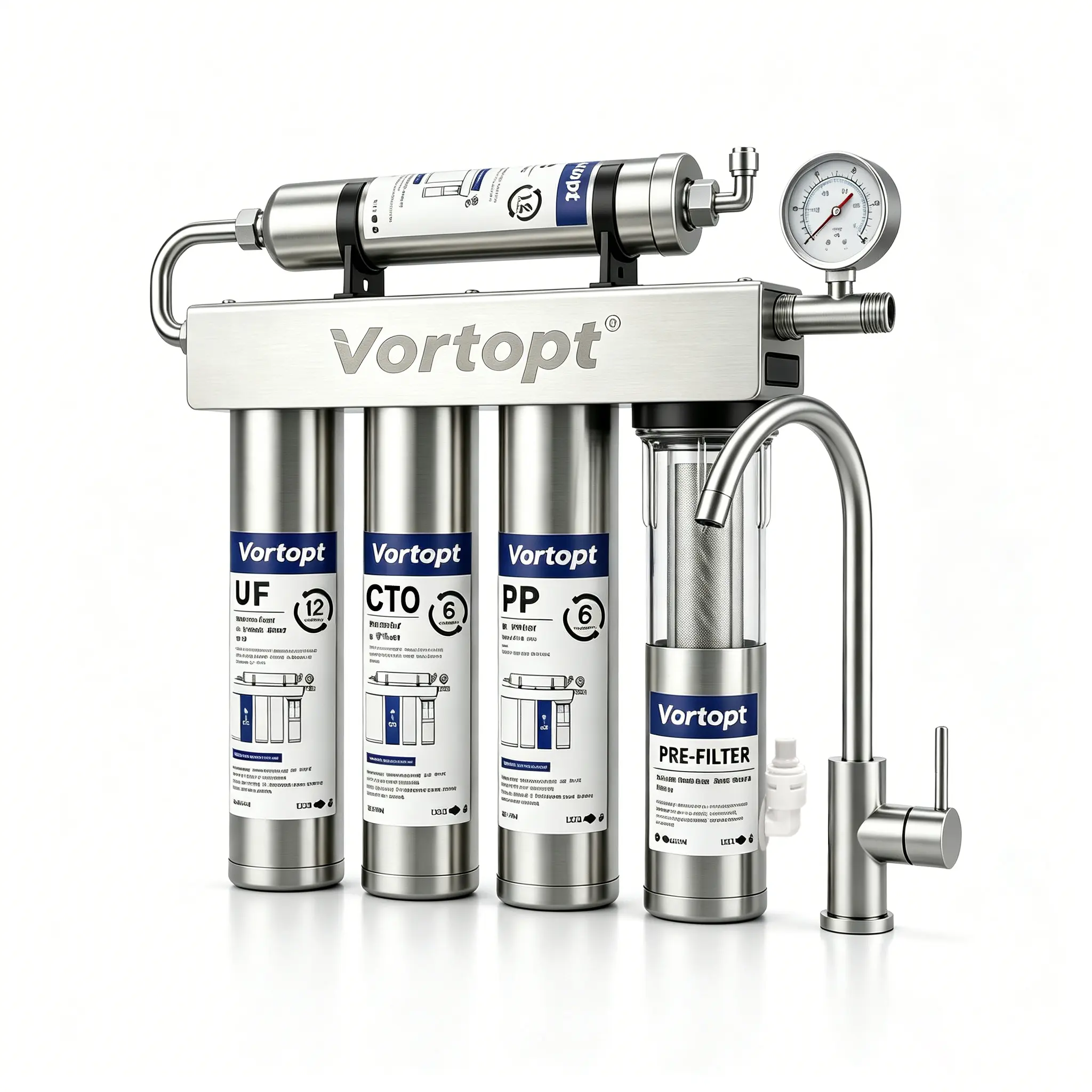 Vortopt U3 Under Sink Water Filter, 0.01μm Ultra Filtration