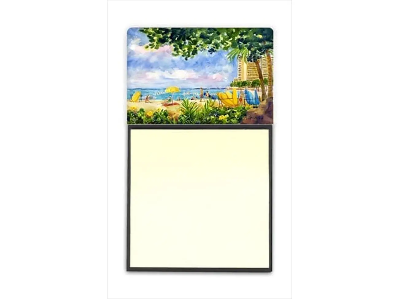 Beach Resort view from the condo Refiillable Sticky Note Holder or Postit Note Dispenser, 3 x 3 In.