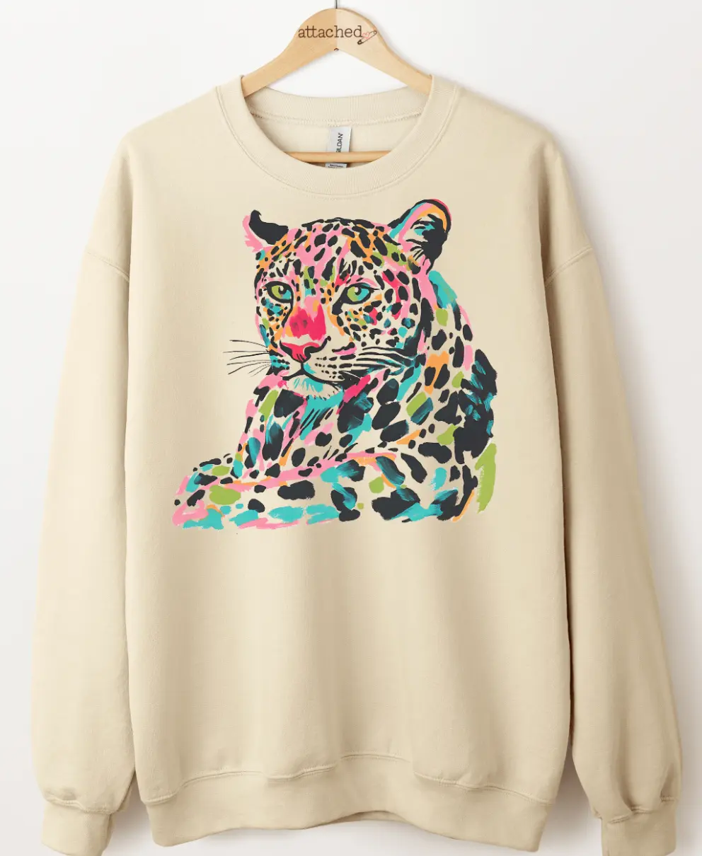 Colorful Leopard Graphic Top Colorful Leopard Graphic Top