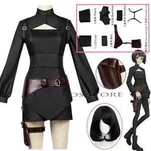 Echika Hieda Cosplay 2025 Anime YOUR FORMA Costume Echika Black Battle Uniform Belt Wigs Suit Halloween Party Outfit for Woman