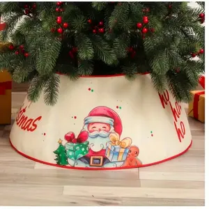 Creative Printed Sequins Christmas Tree Skirt, 3D Tree Bottom Decoration Prop, Holiday Festival Scene Arrangement, Home Office Theme Party Decor