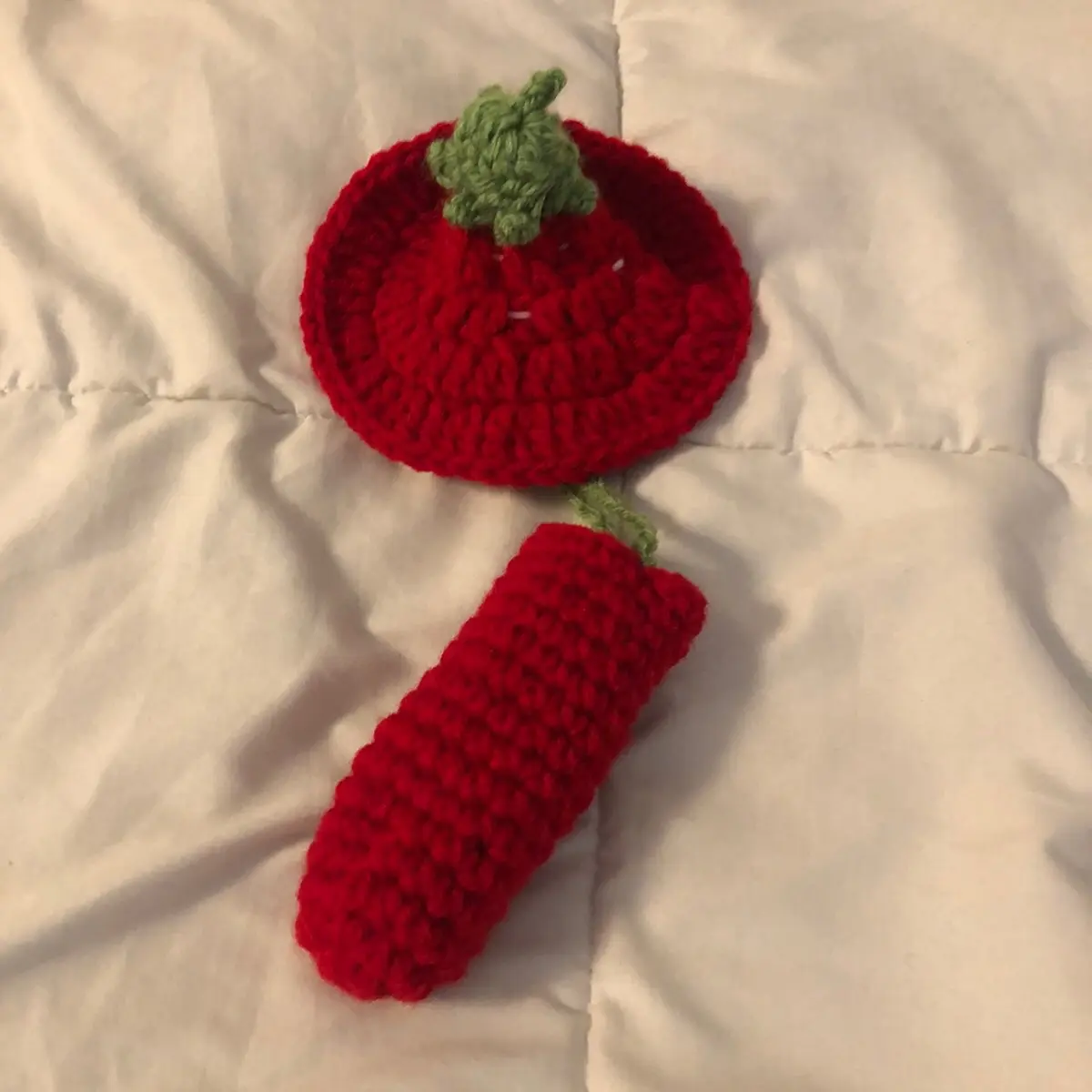 Crochet Red Strawberry Holder