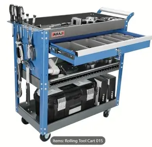 3-layer Rolling Tool Cart, Wheeled Mechanical Tool Cart, Industrial Utility Cart, 440pound Capacity Garage And Warehouse Tool Storage Cart, Can Be Used For Outdoor, Garage, And Studio Storage