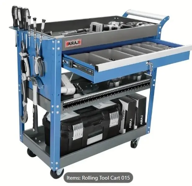 3-layer Rolling Tool Cart, Wheeled Mechanical Tool Cart, Industrial Utility Cart, 440pound Capacity Garage And Warehouse Tool Storage Cart, Can Be Used For Outdoor, Garage, And Studio Storage