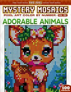 Adorable Animals - Mystery Mosaic Color by Number - Vol. 01: 100 Designs in Pixel Art Cute Creatures in Fun and Relaxing Patterns