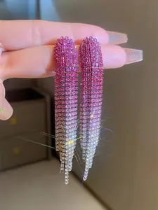 Women's Crystal Dangle Earrings, Elegant Party Accessory, Eye-Catching Jewelry for Special Occasions, Fashionable Ear Accessories