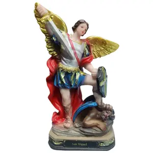 San Miguel Arcangel 5" Saint Michael Archangel Estatua Warrior Protector Brand new Religious Decor Ornaments