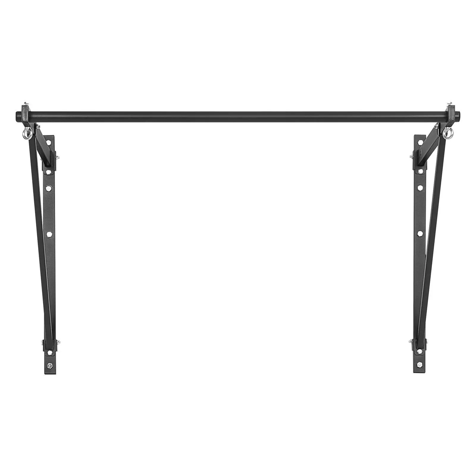 VEVOR Wall Mounted Pull Up Bar - Heavy Duty, Adjustable Depth, 50 in, 1.25 in Knurled Grips, Indoor Home Gym Strength Training Equipment for Beginners, Customized Training, Compatible with Wood & Concrete Surfaces