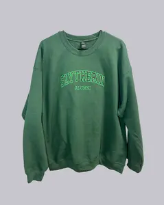 Wizarding School House Slytherin Alumni Embroidered Applique Unisex Casual Sweatshirt HP House Malfoy Inspired Booktok Fashion