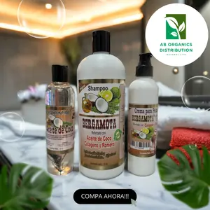Hair Treatment, Coconut Hair Treatment With Bergamot, Shampoo, Oil and Styling Cream Conditioner Haircare Organic