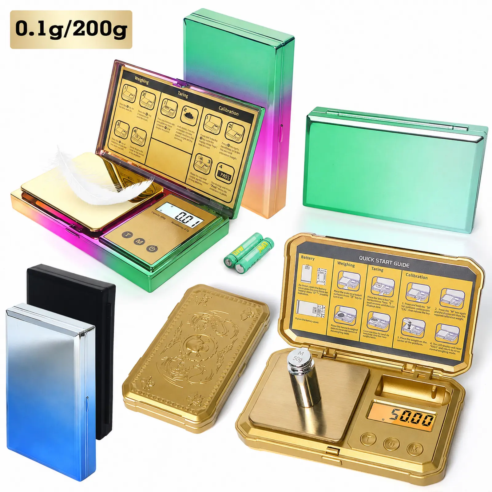200g/0.01g High Precision Digital Pocket Scale with Tare, Compact Mini Scale for Jewelry & Kitchen Use