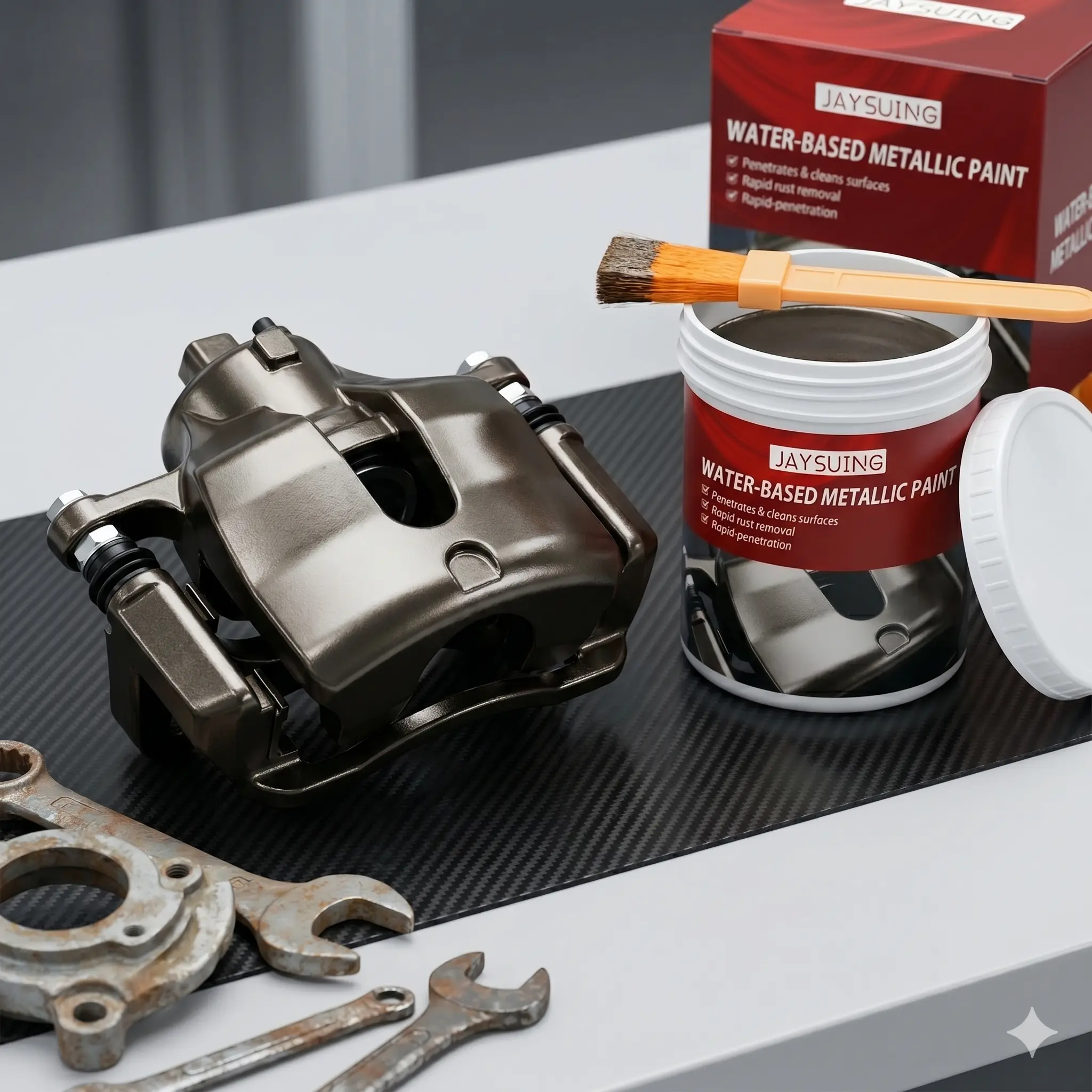 300g Rust-Free Metal Primer with Fatty Alcohol Polyether-3, Car Maintenance Liquid - Anti-Corrosive Paint for Car Radiators, Rapid-Penetration Surface Cleaner, Wheel Cleaning Solution (Makes Wheels Look New) with Bulk/Single-Use Options