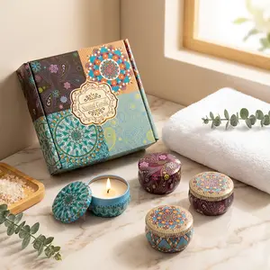Scented Candles Gift Set, 2.5 Oz Aromatherapy Candles for Home, Natural Soy Wax Tin Jar Candles for Yoga & Bath, Long Lasting Time Gifts for Women