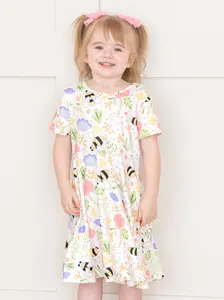 Floral Bee Swing Dress