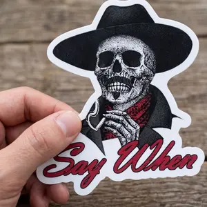 Say When Laptop Stickers Decal, Skeleton Skull Tombstone Stickers Decal, Cars, Trucks, Laptops, Coolers, Toolboxes, Windows & More Waterproof Vinyl Sticker