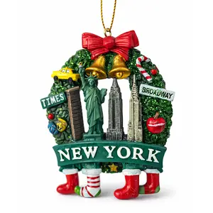 New York City Holiday Wreath Ornament