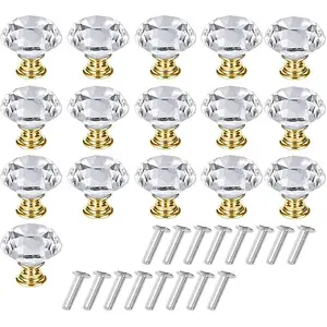 16pcs Crystal Cabinet Handle, Crystal Drawer Handle