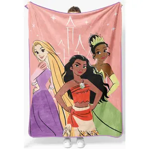 Jay Franco Disney Princess Moana Rapunzel Tiana Plush Throw Blanket