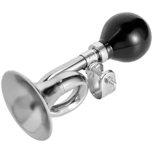 Retro Bicycle Horn – Vintage Bugle Bike Bell for Kids & Adults, Loud Clown Air Horn for Cruiser, City & Mountain Bikes – Polished Stainless Steel, Easy Install, Fits 22.2mm Handlebars