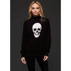 Distressed Skull Knit Sweater