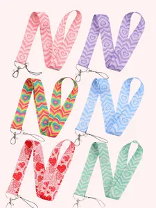 Rainbow Heart Lanyard, Cute Cartoon Style, Ideal for Students & Office Workers, Perfect Gift for Friends & Teachers, Party Favor Choice, Cute Lanyards for ID Badges