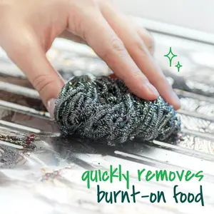 Scotch-Brite Stainless Steel Scrubbers, Scouring Pads for Cleaning Tough Baked-On Messes, Metal Scrubbers for Cleaning Dishes, 3 Scrub Pads