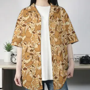 Hawaiian Shirt, Fish Print Aloha Shirt, Tropical Summer Shirt, Anime EeveeAutumn Floral Kawaii Hawaiian Shirt Anime Hawaiian Shirt for Fans #alohashirt #hawaiianshirt #tropicalvibes #summeroutfit #beachwear #viraloutfit