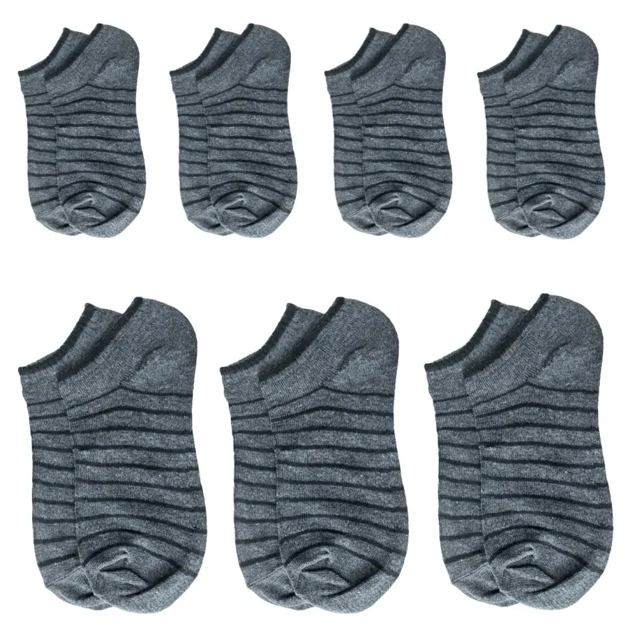 Striped black gray - 7 pairs