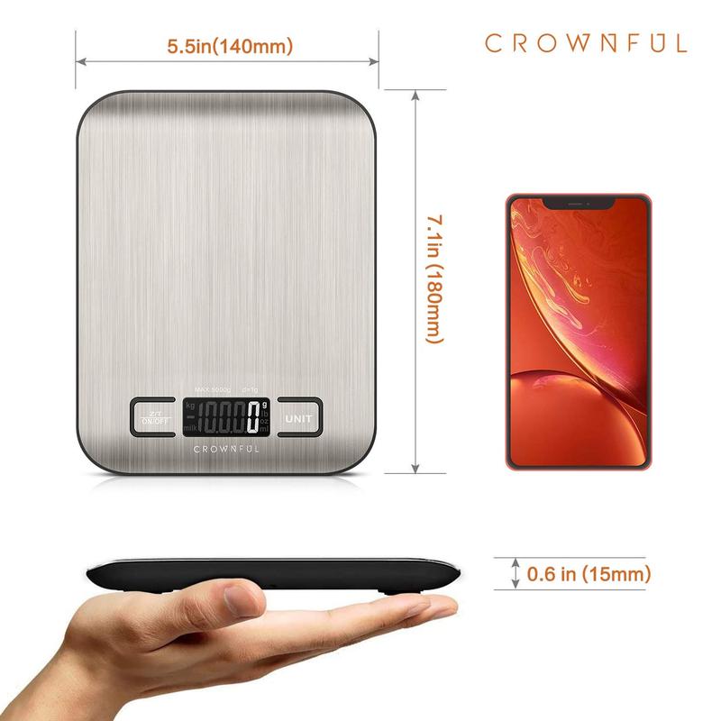 Digital Kitchen Scale: 11lb, Perfect Precision in a Compact Design (Get it in 1-5 Business days) Measuring Stainless